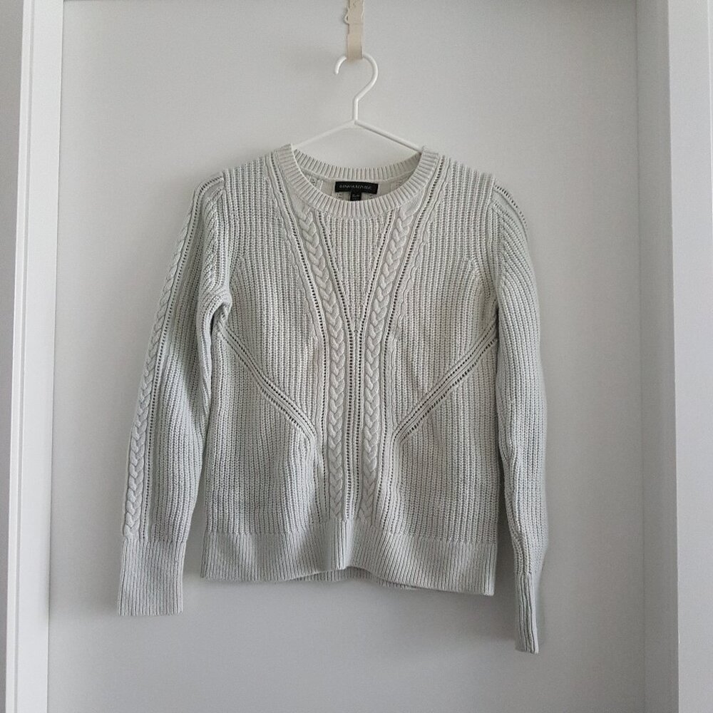 2for$30🏷Banana Republic Cable Pointelle Knit Sweater Merino Wool Blend S